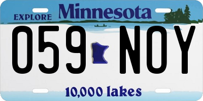 MN license plate 059NOY