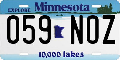 MN license plate 059NOZ