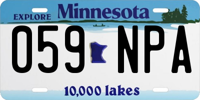 MN license plate 059NPA
