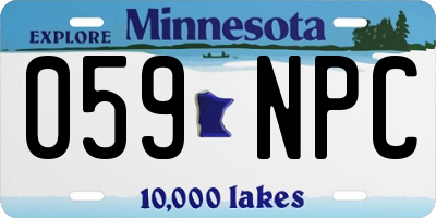 MN license plate 059NPC