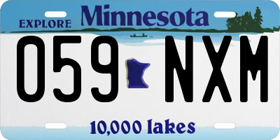 MN license plate 059NXM
