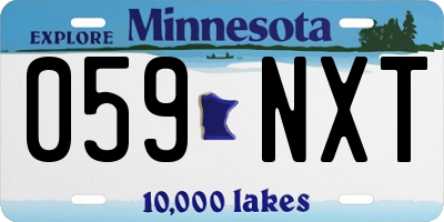 MN license plate 059NXT