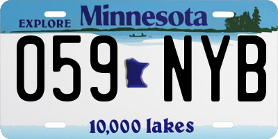 MN license plate 059NYB