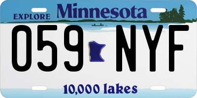MN license plate 059NYF