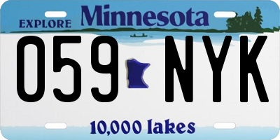 MN license plate 059NYK