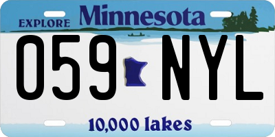 MN license plate 059NYL