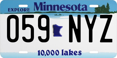 MN license plate 059NYZ