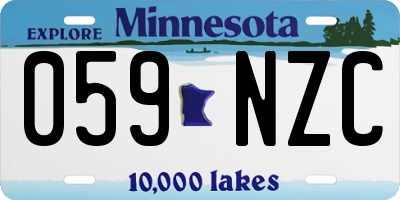MN license plate 059NZC