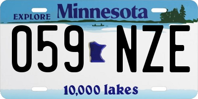 MN license plate 059NZE