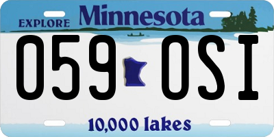 MN license plate 059OSI