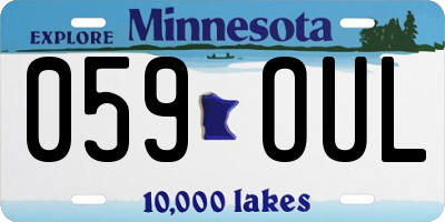 MN license plate 059OUL