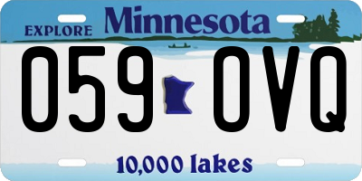 MN license plate 059OVQ