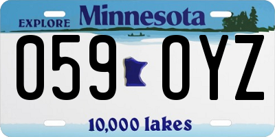 MN license plate 059OYZ