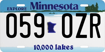 MN license plate 059OZR