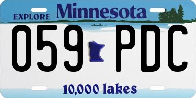 MN license plate 059PDC