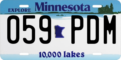 MN license plate 059PDM