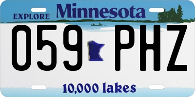MN license plate 059PHZ
