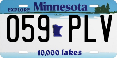MN license plate 059PLV
