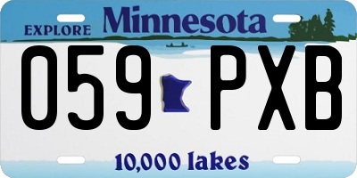 MN license plate 059PXB