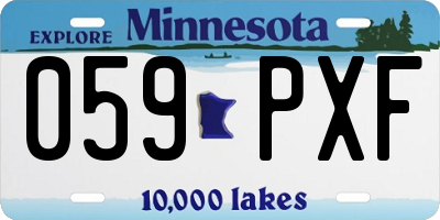 MN license plate 059PXF