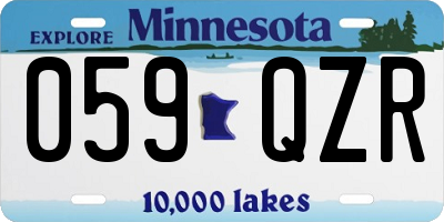 MN license plate 059QZR