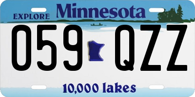 MN license plate 059QZZ