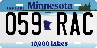 MN license plate 059RAC