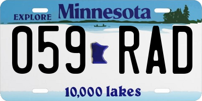 MN license plate 059RAD