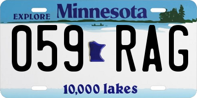 MN license plate 059RAG