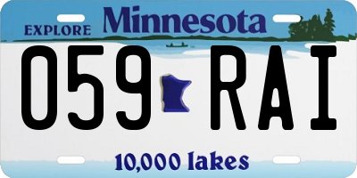 MN license plate 059RAI