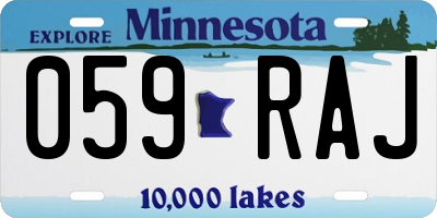 MN license plate 059RAJ