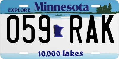 MN license plate 059RAK