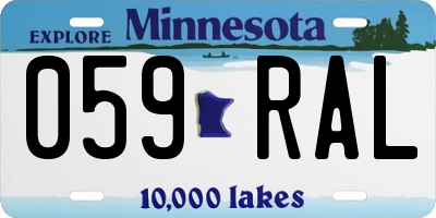 MN license plate 059RAL