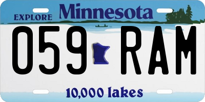 MN license plate 059RAM