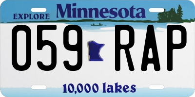 MN license plate 059RAP