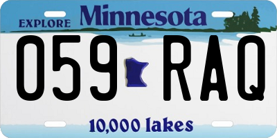 MN license plate 059RAQ