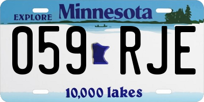MN license plate 059RJE