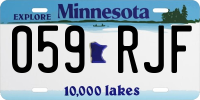 MN license plate 059RJF