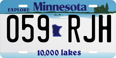 MN license plate 059RJH