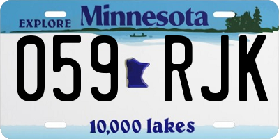 MN license plate 059RJK
