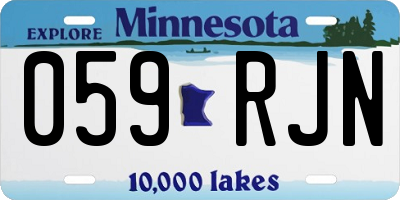 MN license plate 059RJN