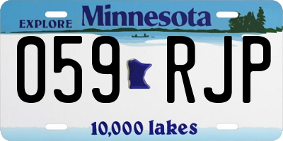 MN license plate 059RJP