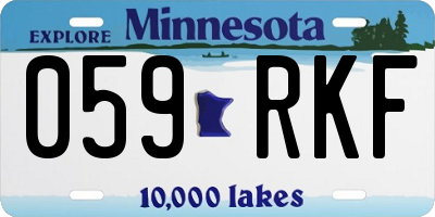 MN license plate 059RKF
