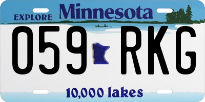MN license plate 059RKG