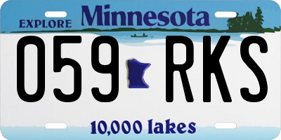 MN license plate 059RKS
