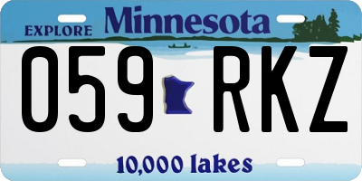 MN license plate 059RKZ
