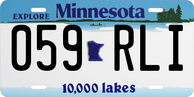 MN license plate 059RLI