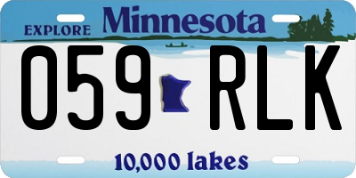MN license plate 059RLK