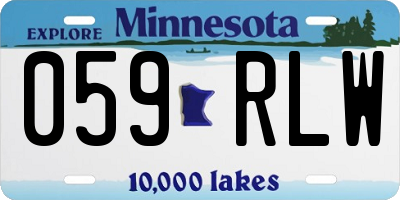 MN license plate 059RLW