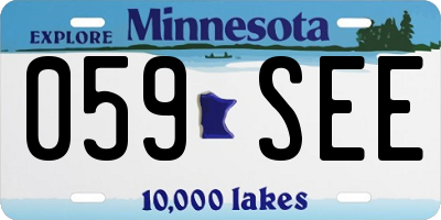 MN license plate 059SEE